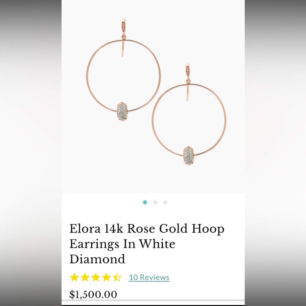 Kendra Scott Elora 14k White Gold Hoop Earrings in White Diamond